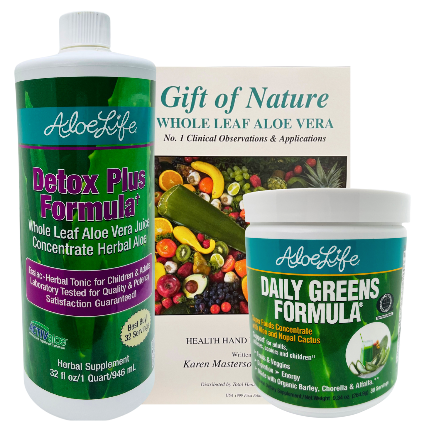 Healthy Detox  Health Unlimited Bundle 15% DISCOUNT Advanced Detox Plus Formula Quart & Daily Greens Formula Powder 9.34OZ  *Plus Free Gift of Nature Book Included with Purchase.